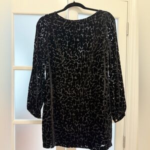 Dolce Vita Black Patterned Long Sleeve Mini Dress